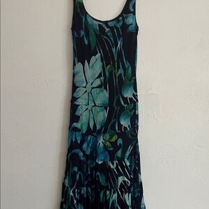 Jones New York Floral Maxi Dress - Navy and Teal